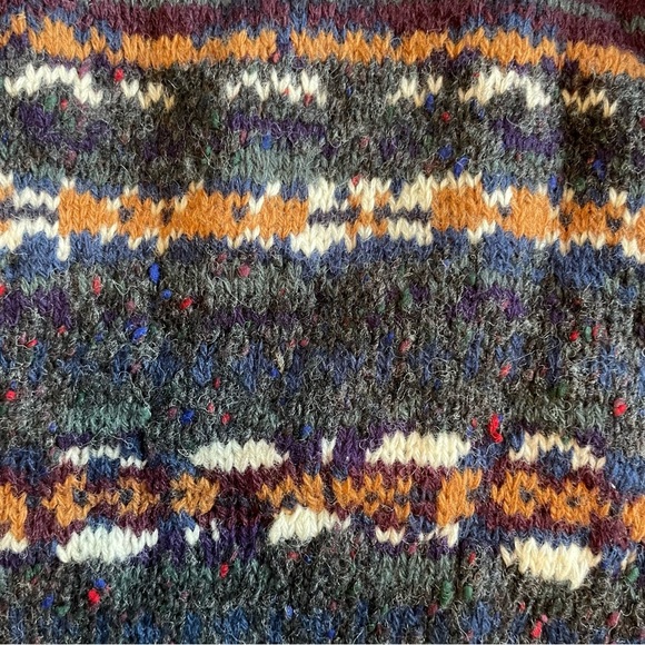 Men's Vintage Britches Hand Knit Wool Multicolor Patterned Sweater - Picture 5 of 8